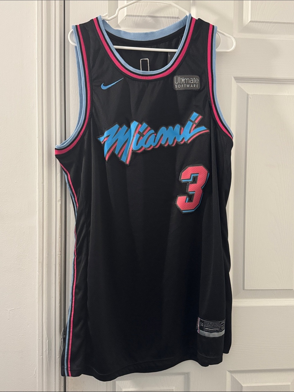 Nike Black Miami Heat Jersey with Pink & Blue Accents